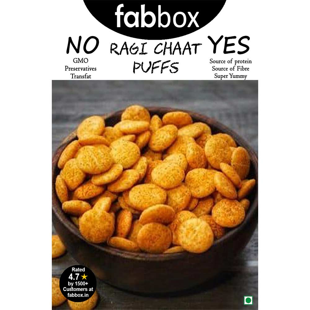 1 - Fabbox Ragi Chaat Puffs,  Unflavoured  120 g 