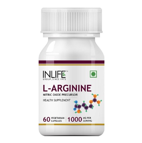INLIFE L-Arginine 1000 mg, 60 veggie capsule(s)