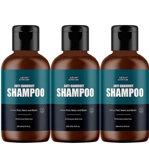 1 - Azani Active Care Anti Dandruff Shampoo,  200 ml  with Lemon Peel, Neem & Biotin (Pack of 3) 