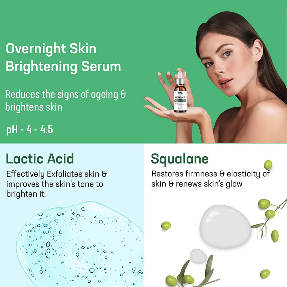 3 - Azani Active Care Lactic Acid Resurfacing Serum,  30 ml  for All Skin Types (Pack of 2) 