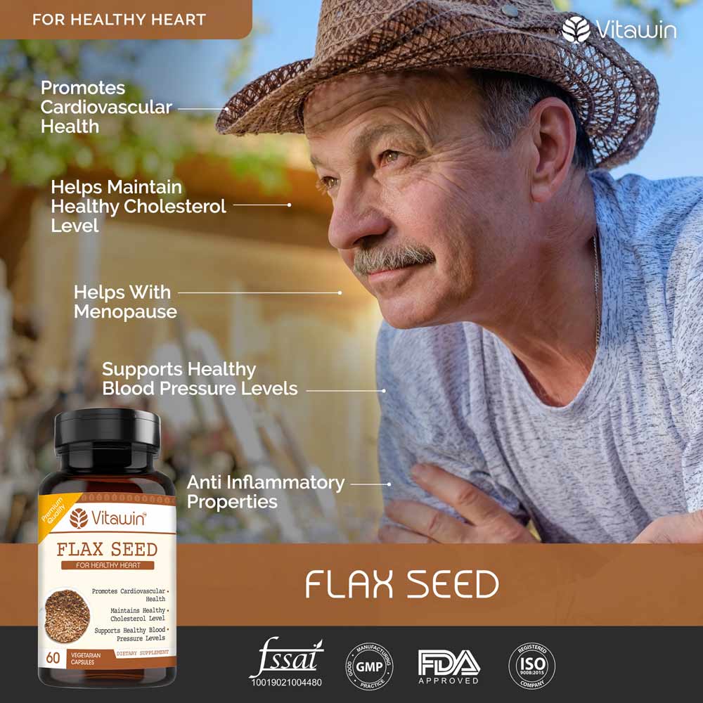 5 - VITAWIN Flax Seed for Healthy Heart (500 mg),  60 capsules 
