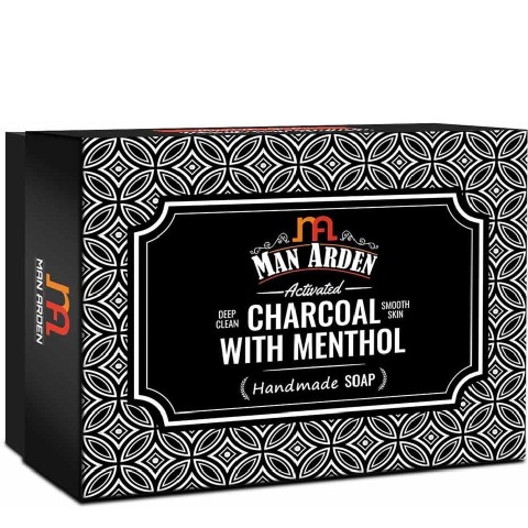 7 - Man Arden Activated Charcoal with Menthol Handmade Soap,  125 g  Deep Clean & Smooth Skin 