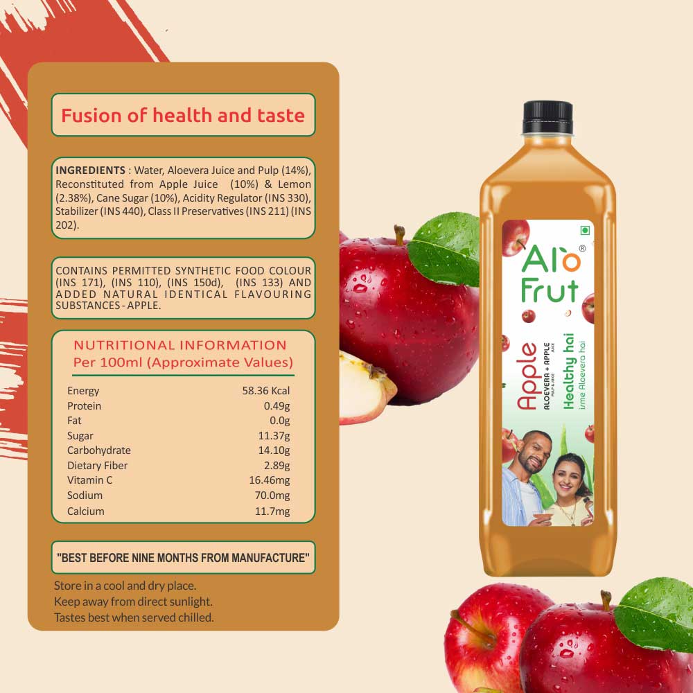 3 - Alo Frut Apple Aloevera Juice,  1 L  Apple 