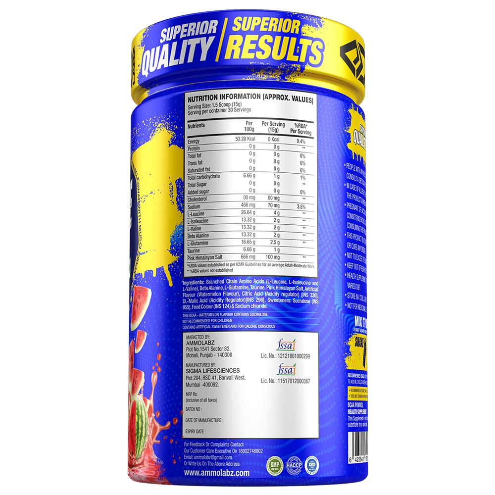 supplementinfo - Ammo Labz BCAA Xtreme,  0.66 lb  30 Servings  Watermelon 