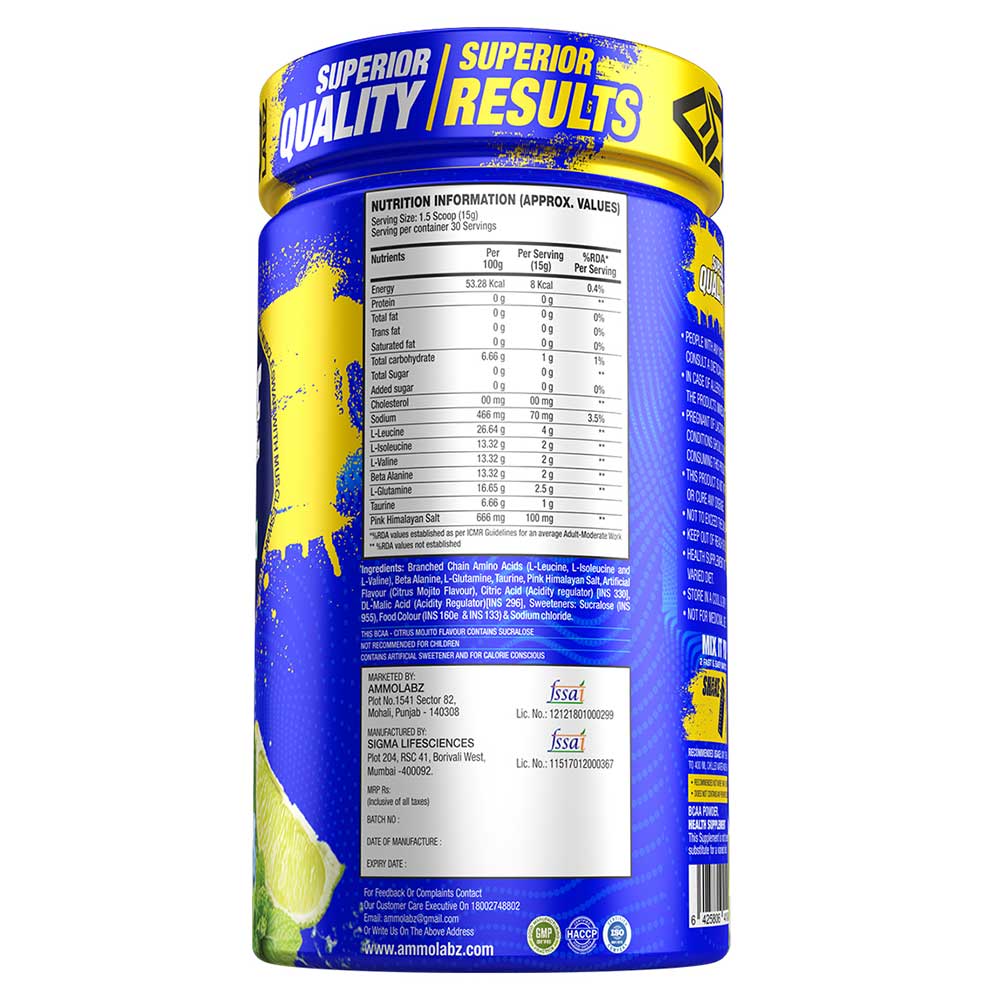 supplementinfo - Ammo Labz BCAA Xtreme,  0.66 lb  30 Servings  Citrus Mojito 