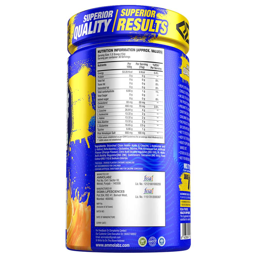 supplementinfo - Ammo Labz BCAA Xtreme,  0.66 lb  30 Servings  Orange 