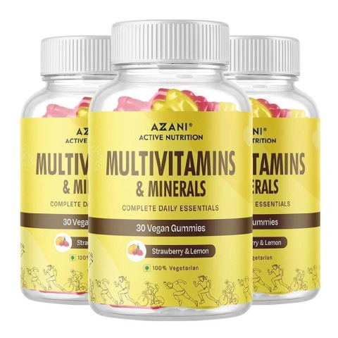 1 - Azani Active Nutrition Multivitamin & Minerals, 30 gummies Strawberry & Lemon (Pack of 3)