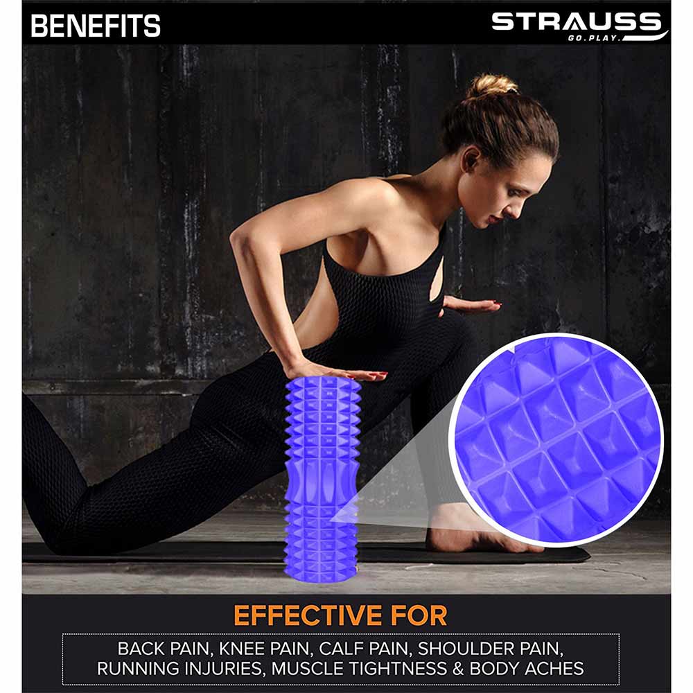 6 - Strauss Grid Yoga Massage Foam Roller,  Purple  45cm 