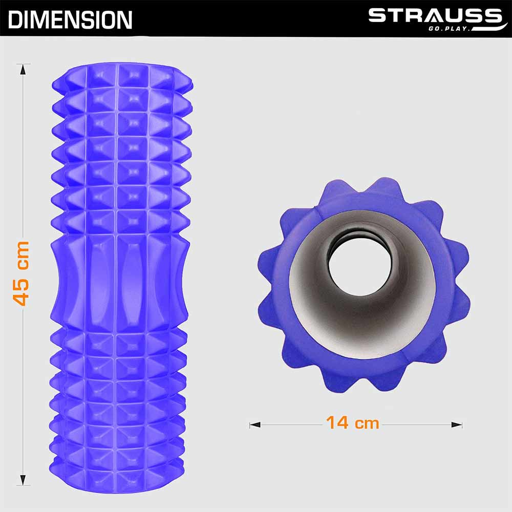 3 - Strauss Grid Yoga Massage Foam Roller,  Purple  45cm 