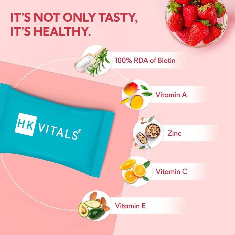 2 - HealthKart HK Vital Biotin OP,  60 gummies  Strawberry 