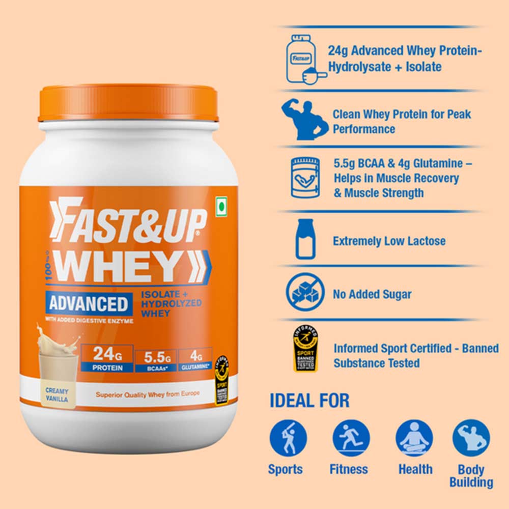 3 - Fast & Up Whey Advanced - Isolate + Hydrolyzed Whey,  2.01 lb  Creamy Vanilla 