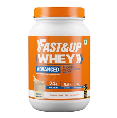 Fast & Up Whey Advanced - Isolate + Hydrolyzed Whey, 2.01 lb Creamy Vanilla