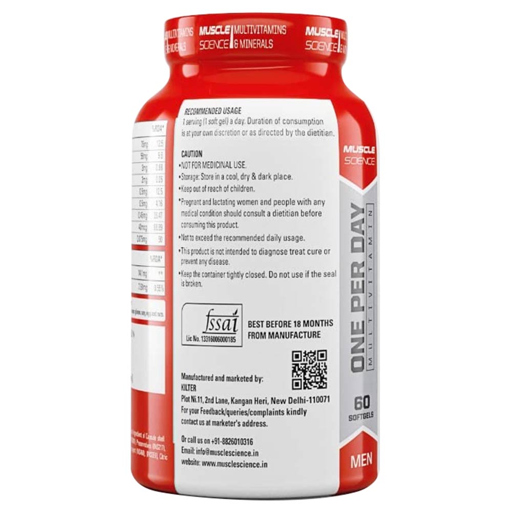 4 - Muscle Science Multivitamins and Minerals for Men,  60 softgels  Buy 1 Get 1 Free 