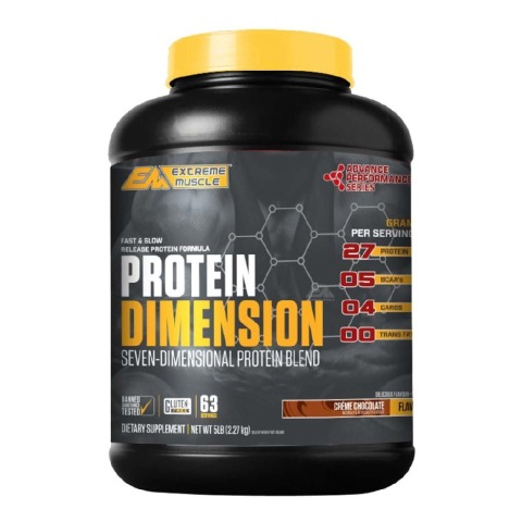 Extreme Muscle Advance Performance Series Protein Dimension,  5 lb  Creme Chocolate 