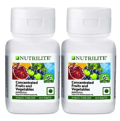 1 - Amway Nutrilite Concentrated Fruits & Vegetables - Pack of 2,  60 tablet(s) 