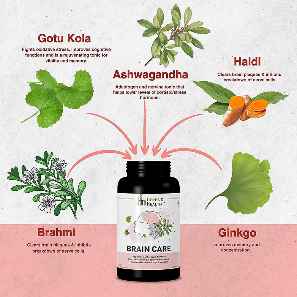 5 - Herbs & Health Brain Care,  60 capsules 