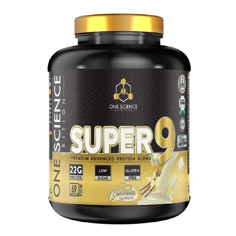1 - One Science Super 9 - Premium Advance Protein Blend,  5 lb  White Chocolate Vanilla 