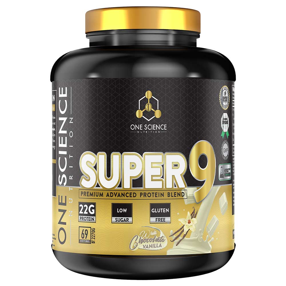 1 - One Science Super 9 - Premium Advance Protein Blend,  5 lb  White Chocolate Vanilla 