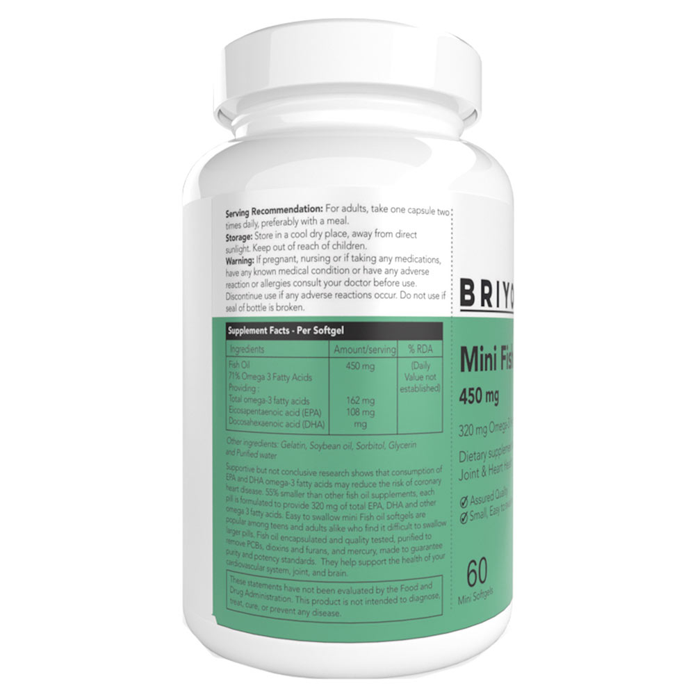 4 - Briyo Mini Fish Oil,  60 softgels 