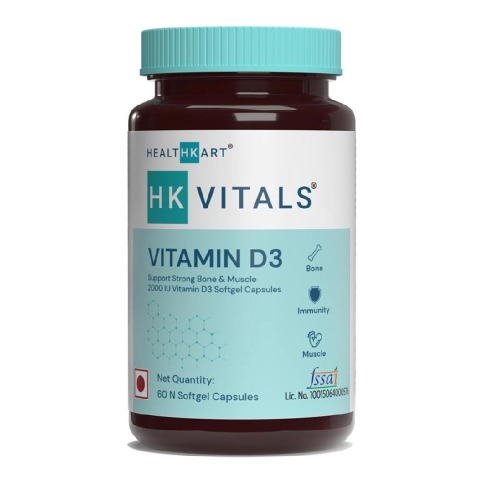 3 - HealthKart HK Vitals Vitamin D3 (2000 IU), 60 capsules Unflavoured