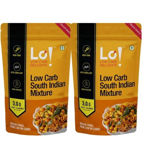 1 - Lo! Foods Low Carb South Indian Mixture,  3g Net Carb Per Serving (Pack of 2)  200 g 