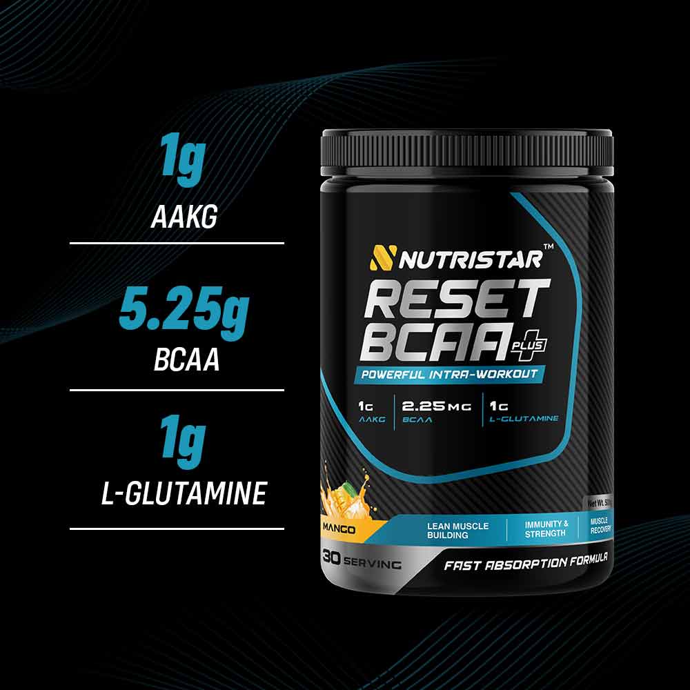 3 - Nutristar Reset BCAA Plus,  0.77 lb  35 Servings  Orange 