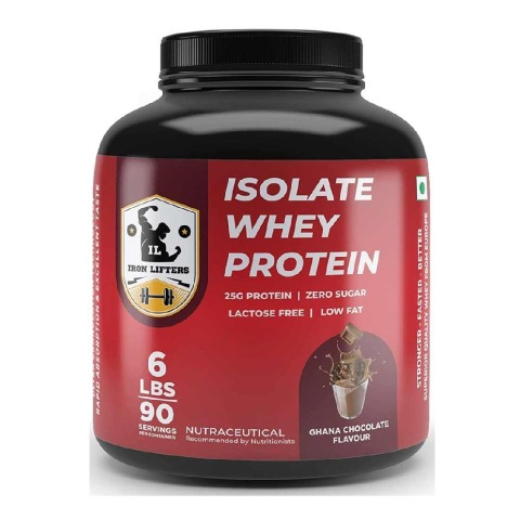 1 - IRON LIFTERS Isolate Whey Protein,  6 lb  Ghana Chocolate 