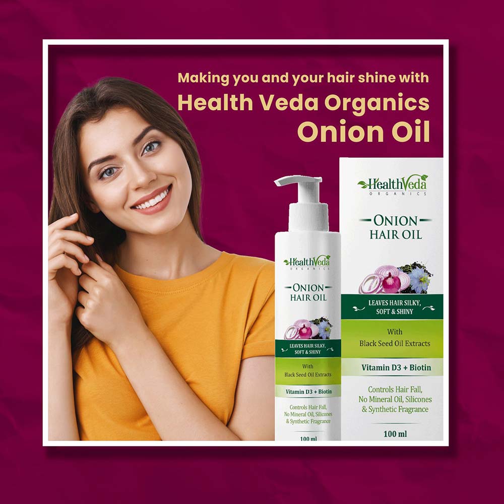 5 - Health Veda Organics Onion Hair Oil,  100 ml  for All Hair Type 