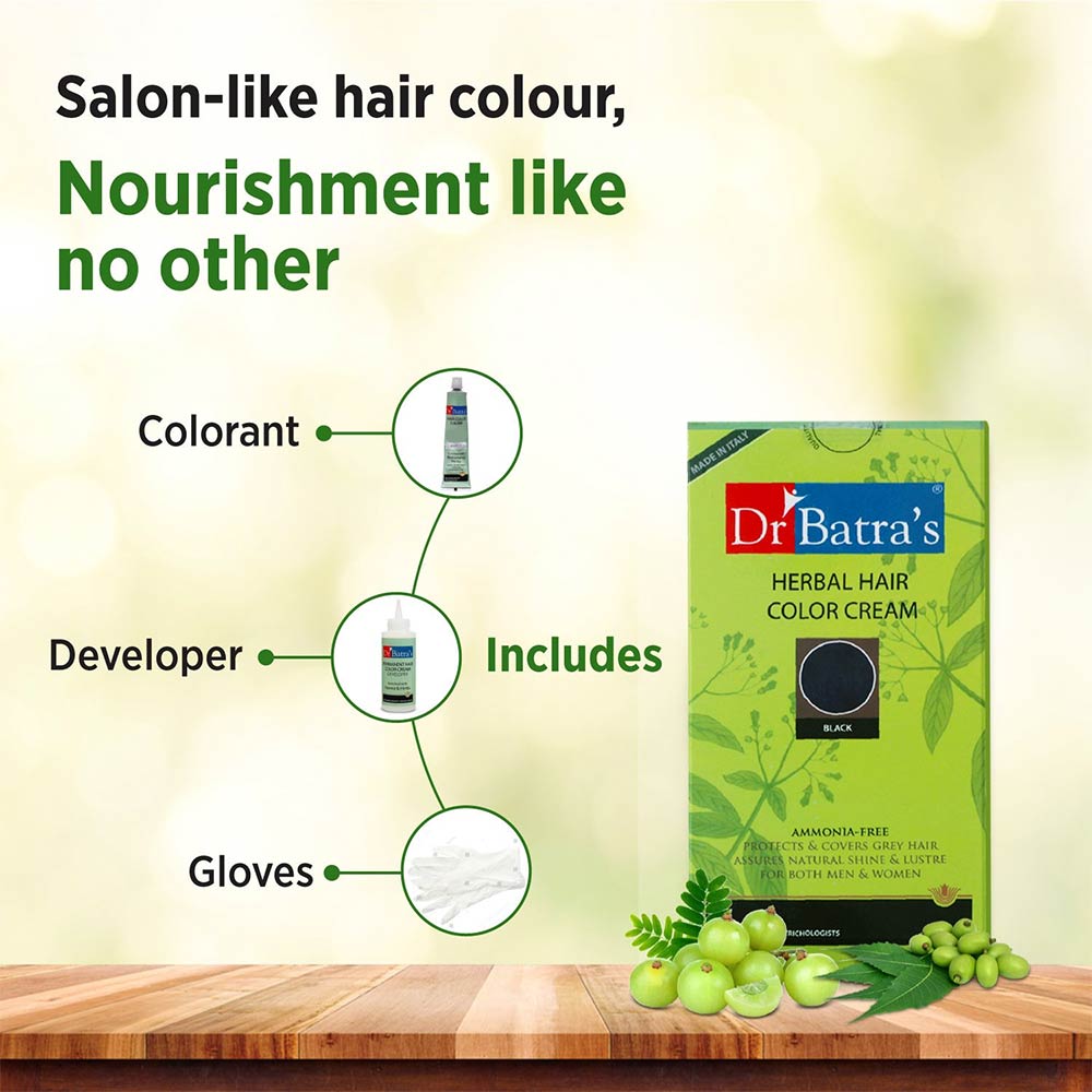 2 - Dr Batra's Herbal Hair Color Cream,  60 ml  Black 