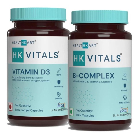 HealthKart HK Vitals Vitamin D3 & B Complex 60 Caps Combo
