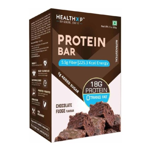 1 - HealthXP Protein Bars (18g Protein),  6 bar(s)  Chocolate Fudge 