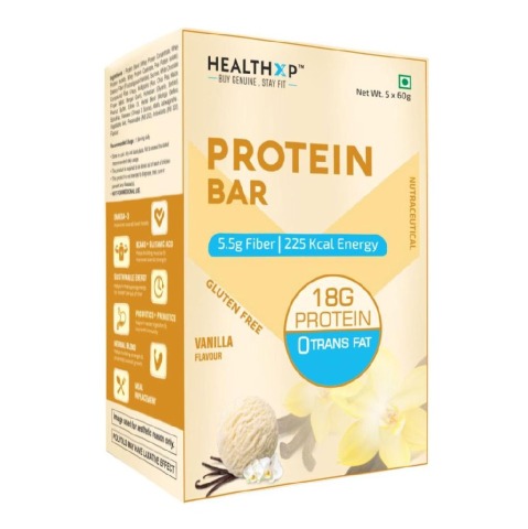 1 - HealthXP Protein Bars (18g Protein),  6 bar(s)  Vanilla 
