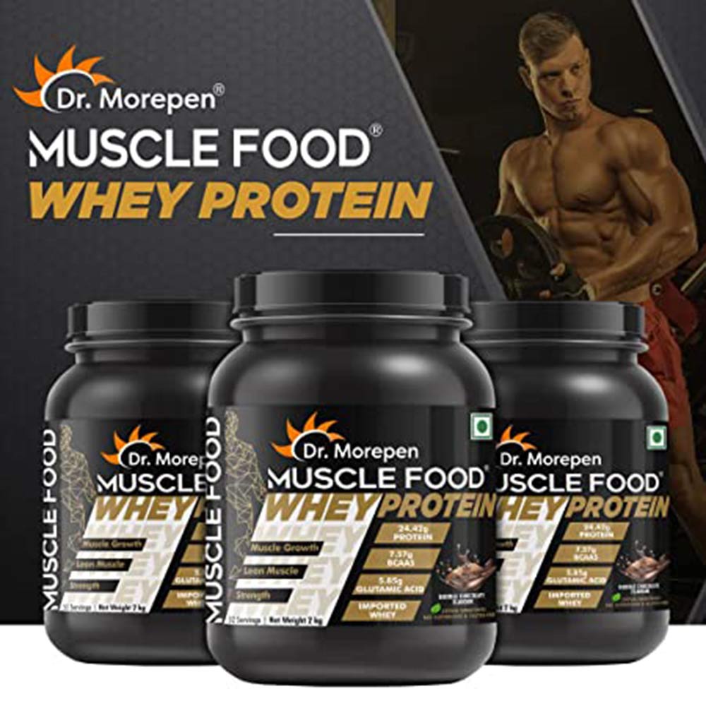 6 - Dr. Morepen Muscle Food Whey Protein,  4.4 lb  Double Chocolate 