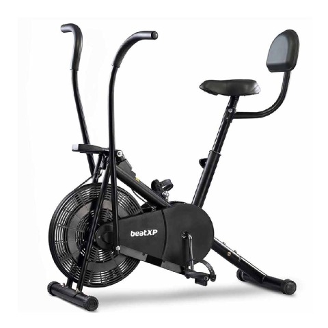 1 - beatXP Vortex Active 2M Air Bike with Adjustable Cushioned Seat, Moving Handles & Back Support (Black)