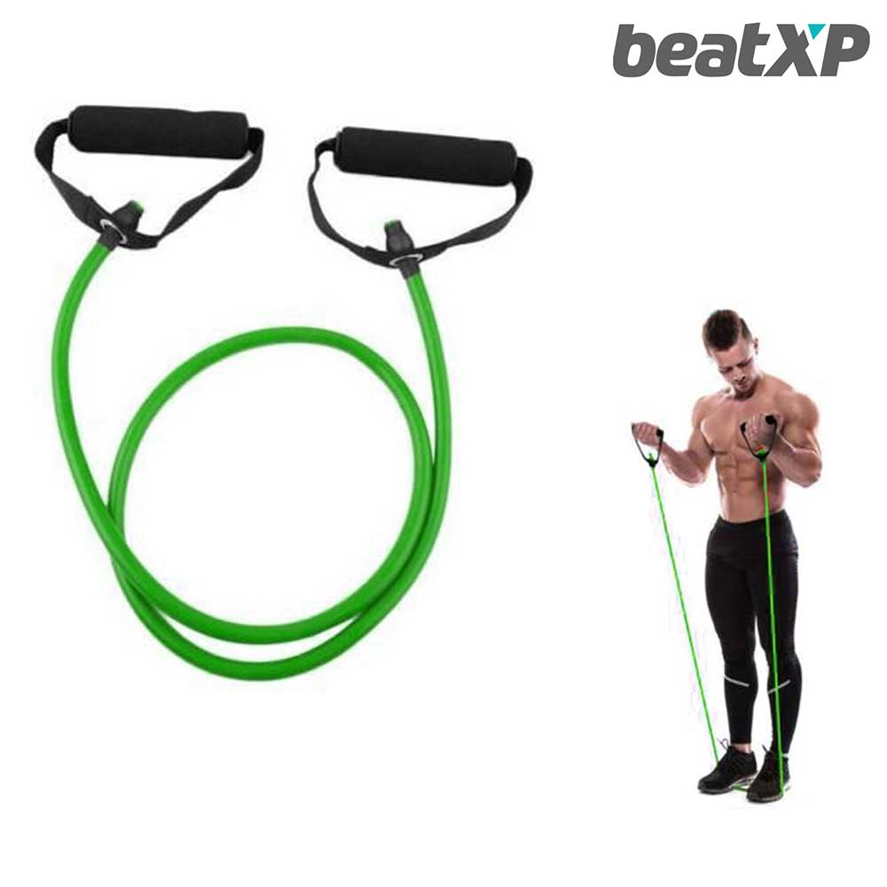 1 - beatXP Single Toning Tube with Adjustable Comfort Handles,  Green  54inch - 35 Lbs 