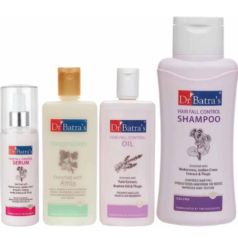 Dr Batra's Hair Fall Control Serum-125 ml, Shampoo - 500 ml, Conditioner - 200 ml, Hair Oil- 200 ml Combo,  4 Piece(s)/Pack  Hair Fall Control 