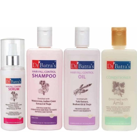 Dr Batra's Hair Fall Control Serum-125 ml, Conditioner - 200 ml, Hair Oil- 200 ml & Shampoo - 200 ml Combo,  4 Piece(s)/Pack  Hair Fall Control 
