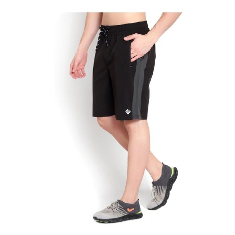 1 - John Ally Dry-Fit Gym Workout Shorts with Zipper Pockets,  Medium  Jet Black 