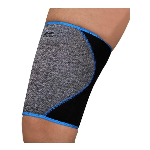 2 - Nivia Orthopedic Thigh Support Slip-In (MB-07),  Grey-Black  Small 