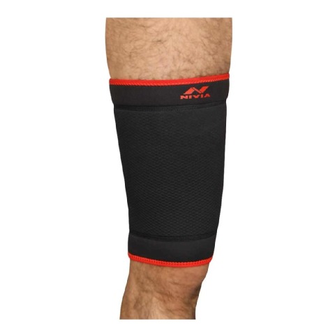 2 - Nivia Orthopedic Thigh Support Slip-In (RB-10),  Black-Red  Medium 