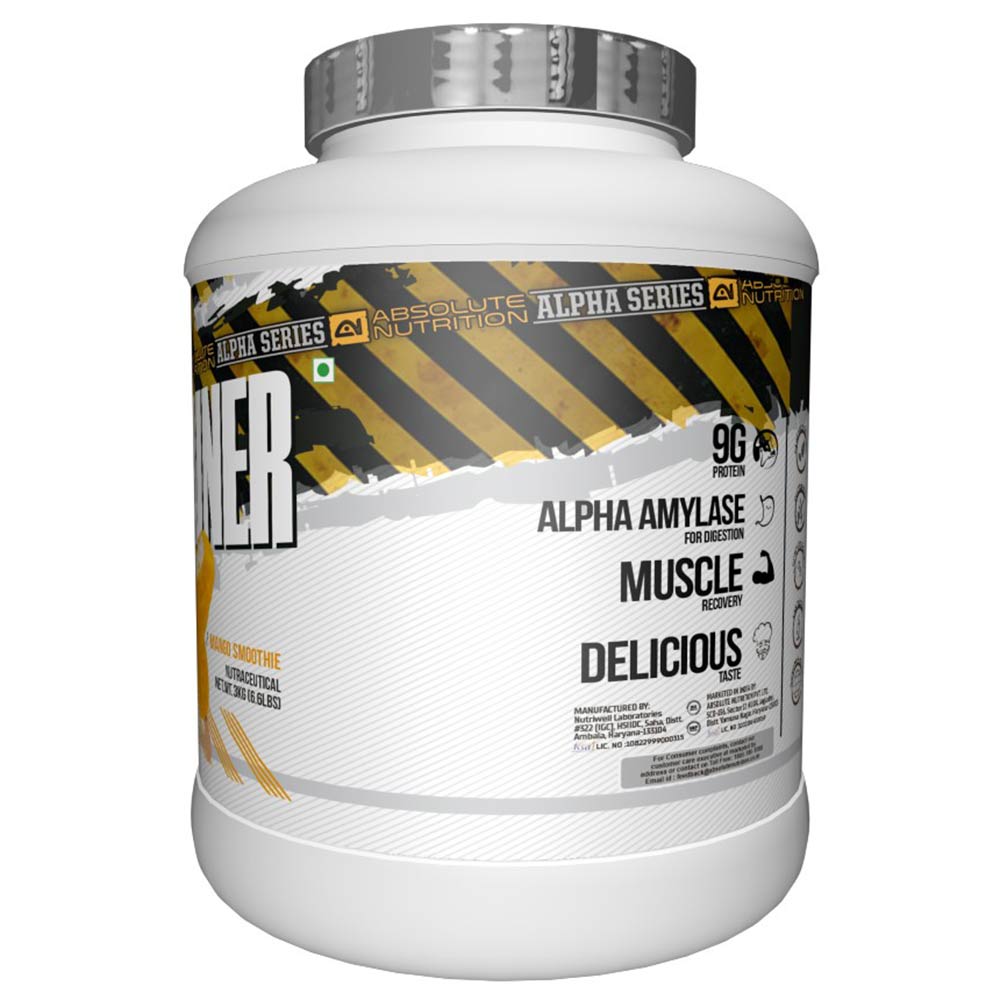 3 - Absolute Nutrition Alpha Weight Gainer,  6.6 lb  Mango Smoothie 