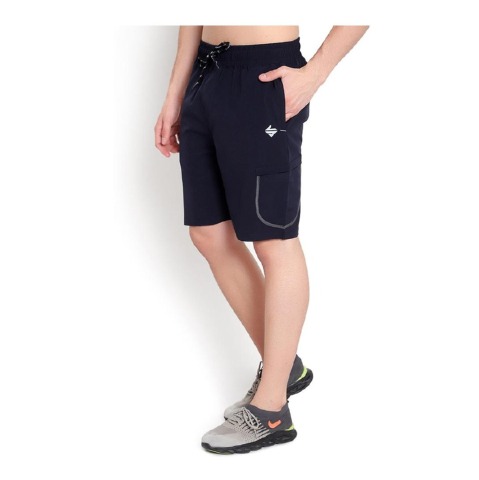 1 - John Ally Dry-Fit Gym Workout Shorts with Zipper Pockets & Flap Pockets, Small Midnight Blue