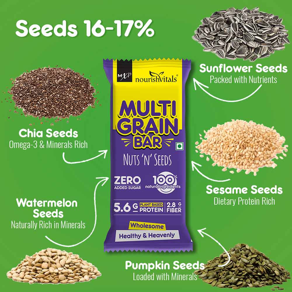 4 - NourishVitals Multi Grain Bar,  5 bar(s)  Mix Flavour 