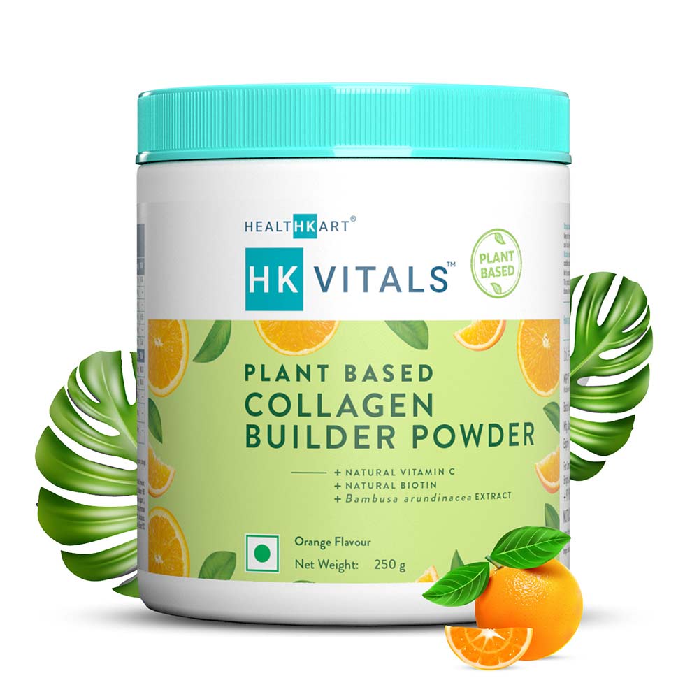 2 - HK Vitals Plant Based Collagen Builder Powder by HealthKart,  250 g  Orange