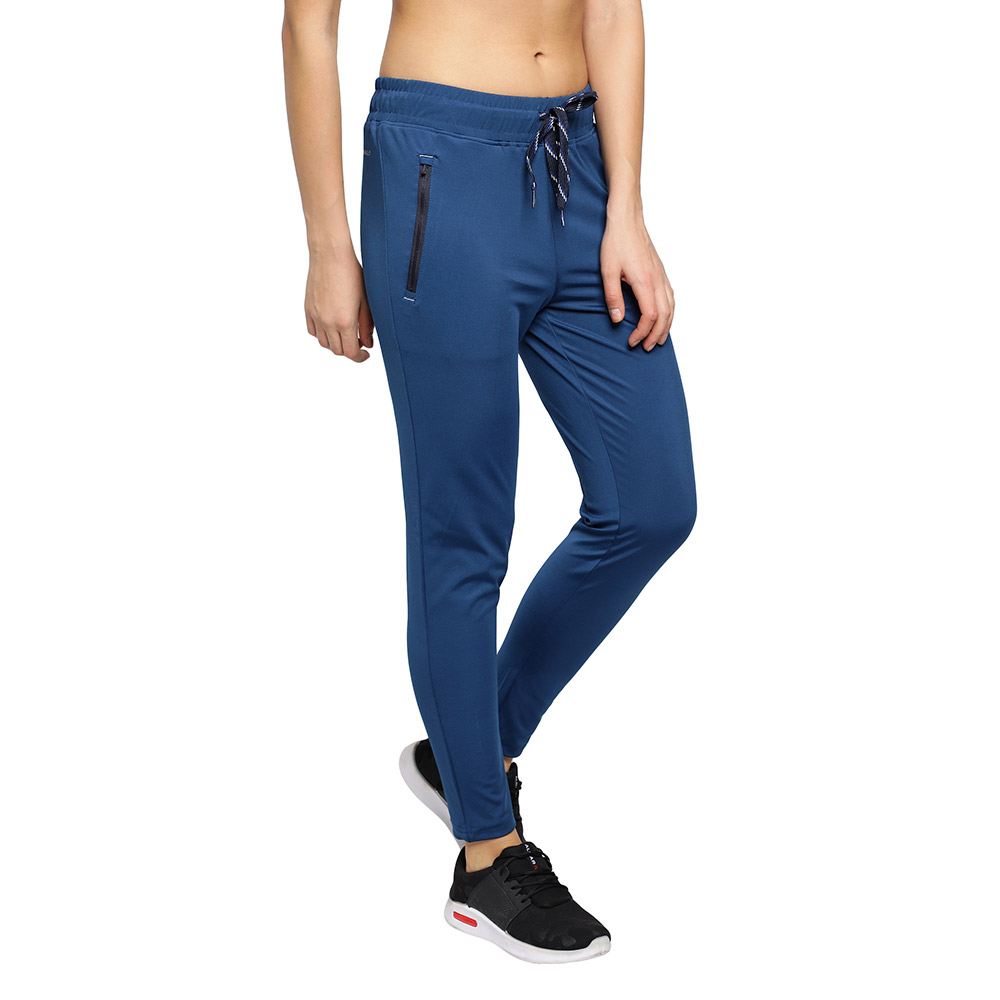 2 - John Ally Women's Gym Track Pant Zipper Pocket with Anti-Microbial Technology,  Berlin Blue  XL 