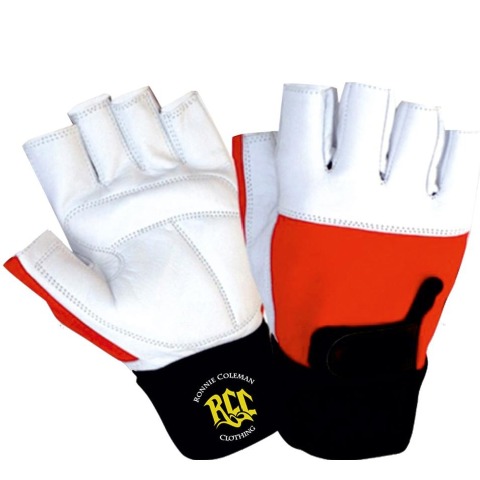 Rocclo Weight Lifting Gloves-5111,  White & Red  Large 