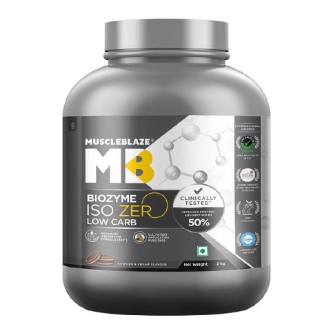 3 - MuscleBlaze Biozyme Iso-Zero, 4.4 lb Low Carb Cookies & Cream