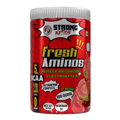 1 - Strong Nation Supps Fresh Aminos,  0.66 lb  30 Servings  Red Guava 