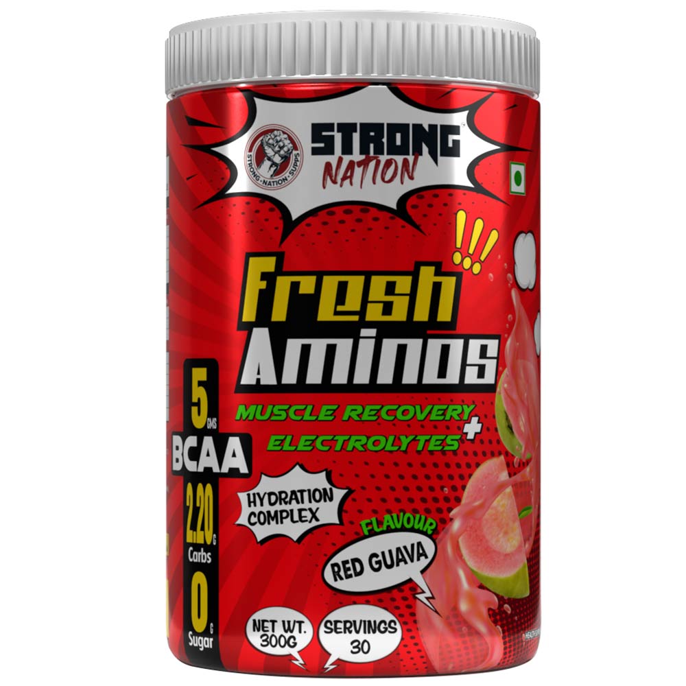 1 - Strong Nation Supps Fresh Aminos,  0.66 lb  30 Servings  Red Guava 