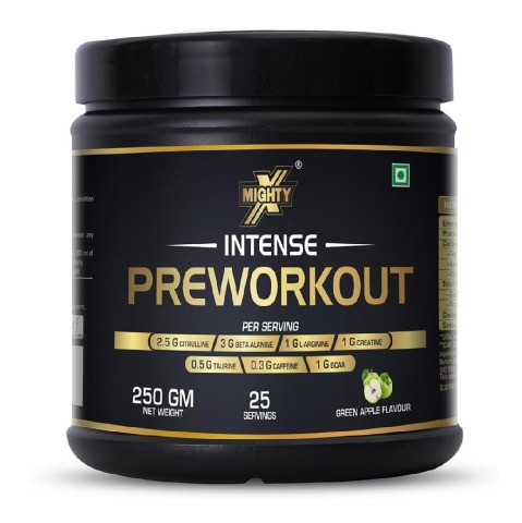 1 - MightyX Intense Pre-Workout, 0.55 lb Green Apple